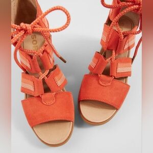 🍊SOREL| Joanie™ II Leather Wedge Sandal | Zing Orange | W Sz. 8 Wedge Sandal